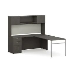 L-Desks*HON Mod 72" L-Shaped Executive Desk with Storage, Slate Teak (HLPL8472LDSKSL1ULEGS)