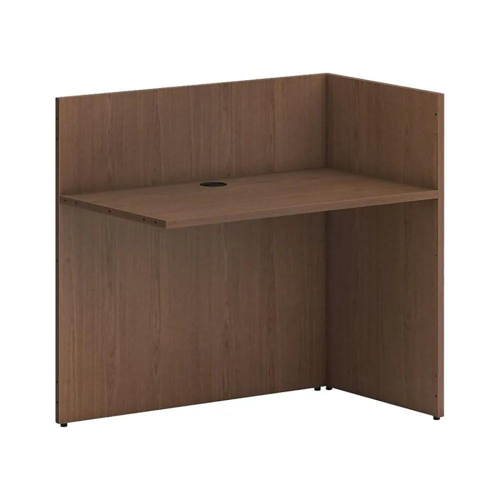 Computer Desks*HON Mod 42" Reception Return Shell Desk, Sepia Walnut (HLPLRCPNRS4225.LSE1)