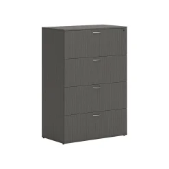 File Cabinets*HON Mod 4-Drawer Lateral File Cabinet, Locking, Letter/Legal, Slate Teak, 36" (HLPLLF3620L4.LSL1)