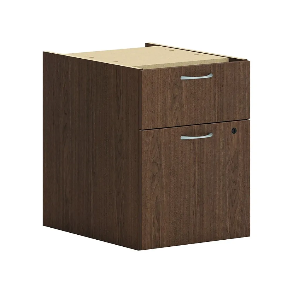 File Cabinets*HON Mod 2-Drawer Mobile Vertical File Cabinet, Letter/Legal Size, Lockable, 20"H x 15"W x 20"D, Sepia Walnut (PLPHBFLE1)