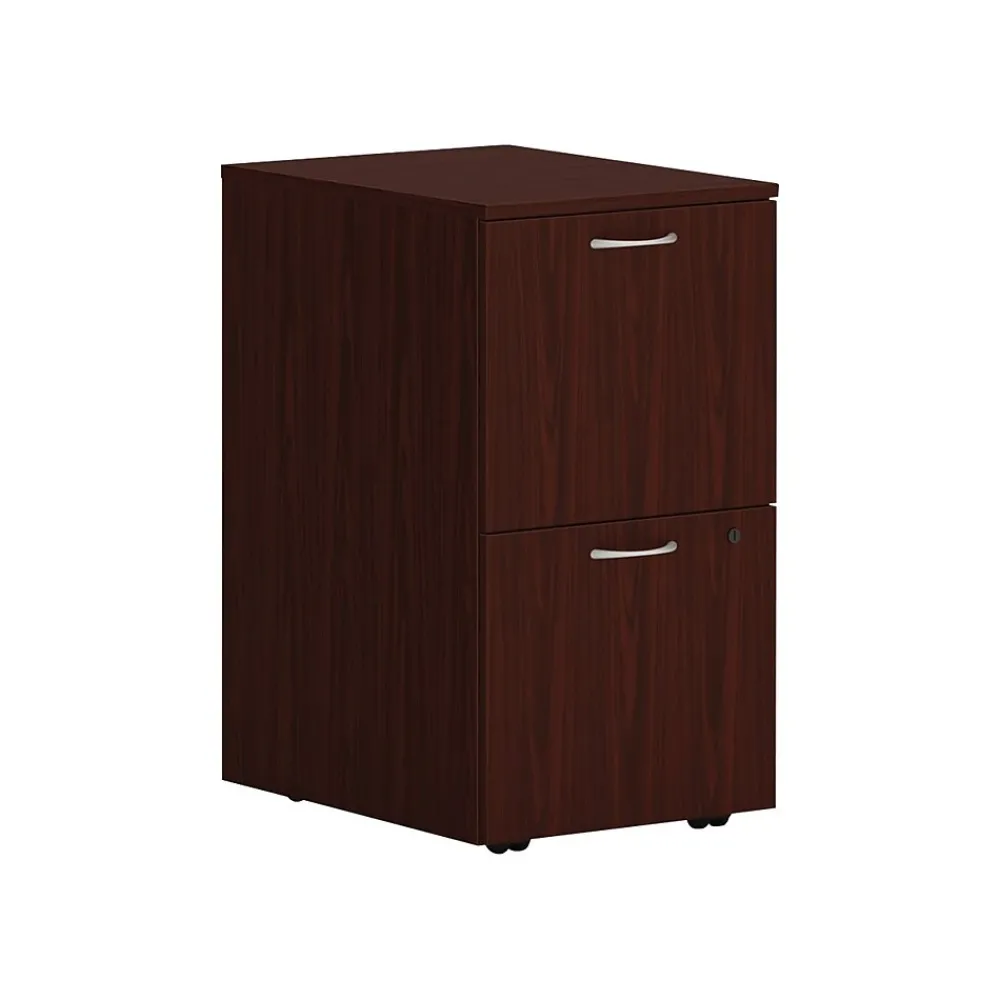 File Cabinets*HON Mod 2-Drawer Vertical File Cabinet, Mobile Pedestal, Letter/Legal, Traditional Mahogany, 20" (HLPLPMFF.LTM1)