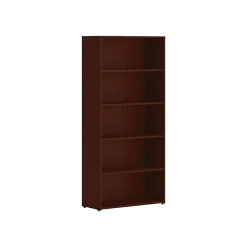 Bookcases*HON Mod 65"H 5-Shelf Bookcase, Traditional Mahogany (HLPLBC3013B5.LTM1)