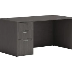 Office Desks*HON Mod 60"W x 30"D Single-Pedestal Desk, (HLPLDS60PSSL1) Gray