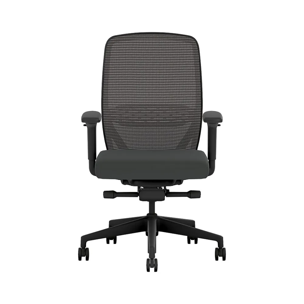 Office Chairs*HON Nucleus Fabric/Mesh Swivel Task Chair, Black (HNR1KD.Y2.STC.A.H.IM.UR10.BL.SB.T)