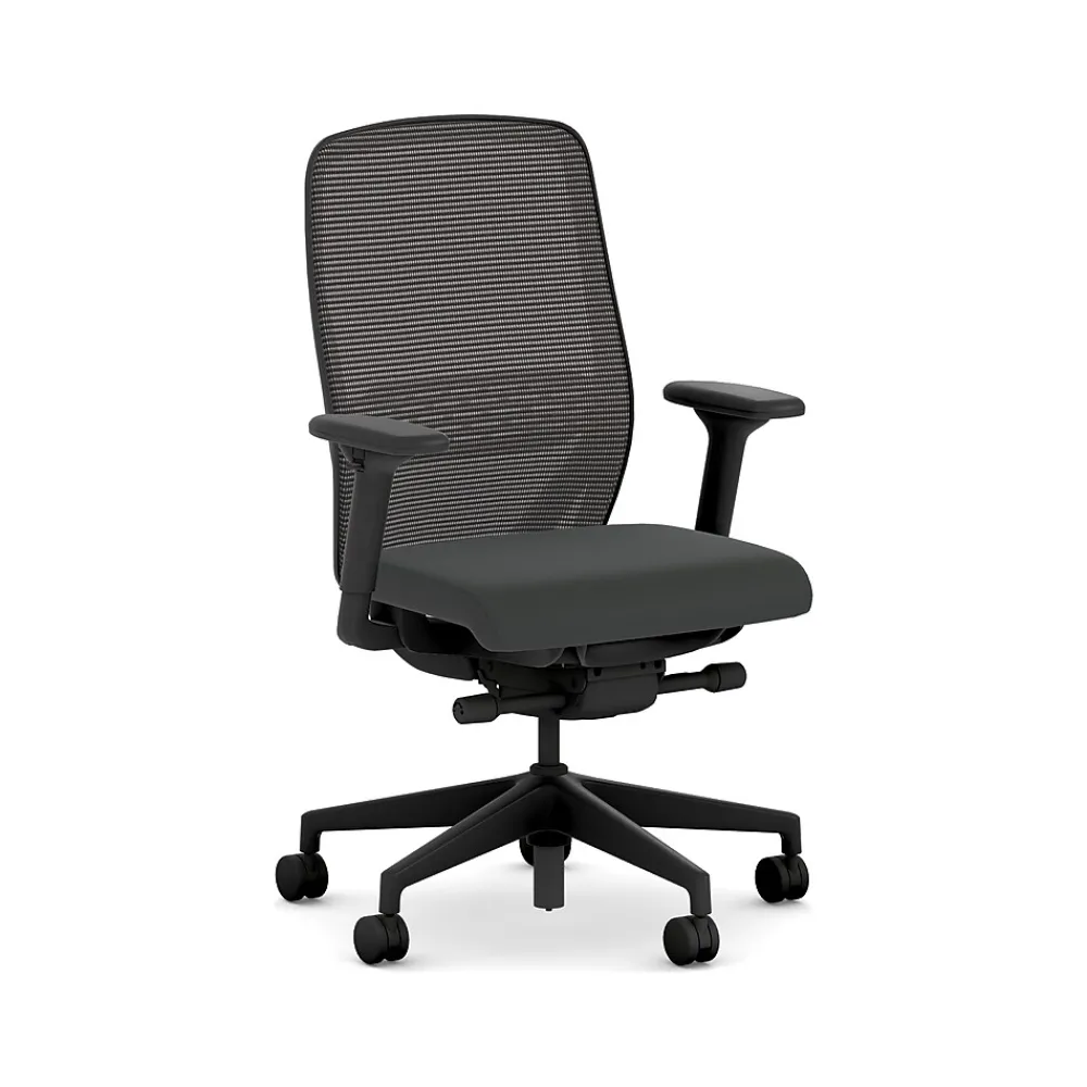 Office Chairs*HON Nucleus Fabric/Mesh Swivel Task Chair, Black (HNR1KD.Y2.STC.A.H.IM.UR10.BL.SB.T)