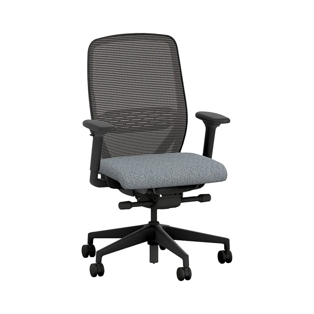 Office Chairs*HON Nucleus Fabric/Mesh Swivel Task Chair, Basalt/Black (HNR1KD.Y2.STC.A.H.IM.APX25.BL.SB.T)