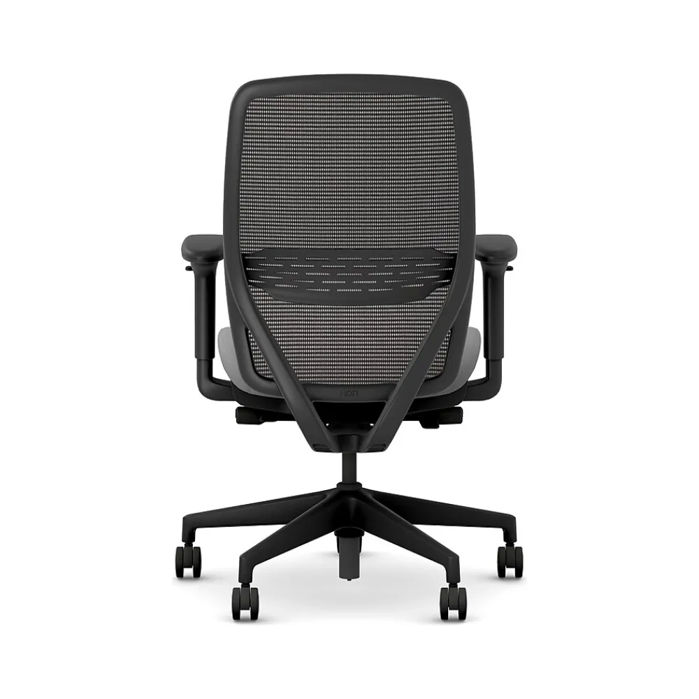 Office Chairs*HON Nucleus Fabric/Mesh Swivel Task Chair, Frost/Black (HNR1KD.Y2.STC.A.H.IM.CU22.BL.SB.T)