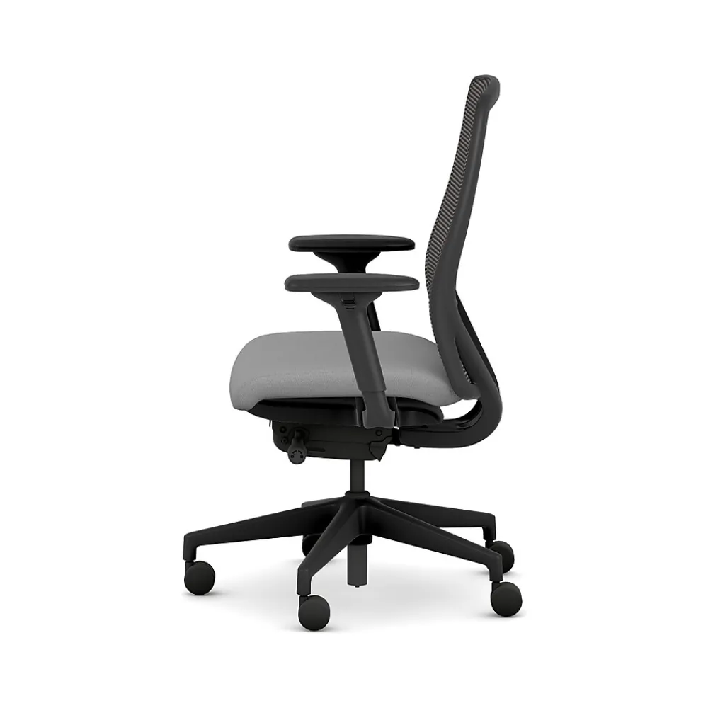 Office Chairs*HON Nucleus Fabric/Mesh Swivel Task Chair, Frost/Black (HNR1KD.Y2.STC.A.H.IM.CU22.BL.SB.T)