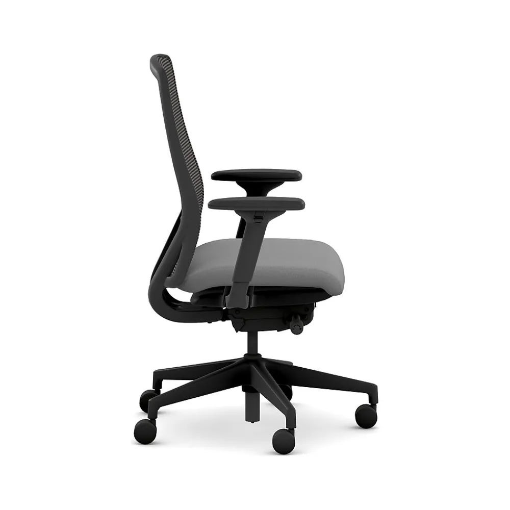 Office Chairs*HON Nucleus Fabric/Mesh Swivel Task Chair, Frost/Black (HNR1KD.Y2.STC.A.H.IM.CU22.BL.SB.T)
