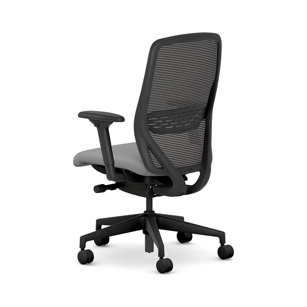 Office Chairs*HON Nucleus Fabric/Mesh Swivel Task Chair, Frost/Black (HNR1KD.Y2.STC.A.H.IM.CU22.BL.SB.T)