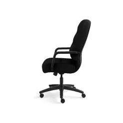 Office Chairs*HON Pillow-Soft Executive High-Back Chair, Center-Tilt, Fixed Arms, Black Fabric