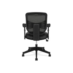 Office Chairs*HON Prominent Mesh High-Back Task Chair, Adjustable Arms, Black SofThread Leather Seat (BSXVL531SB11)