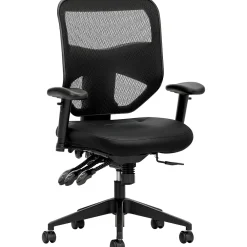 Office Chairs*HON Prominent 2-Way Arms Mesh/Leather High-Back Task Chair, Black (BSXVL532SB11)
