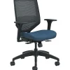 Office Chairs*HON Solve ilira-Stretch Mesh/Fabric Mid-Back Task Chair, Black/Midnight