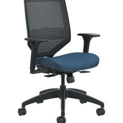 Office Chairs*HON Solve ilira-Stretch Mesh/Fabric Mid-Back Task Chair, Black/Midnight