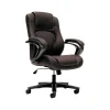 Office Chairs*HON Vinyl High-Back Executive Chair, Center-Tilt, Fixed Arms, Brown (BSXVL402EN45)
