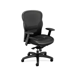 Office Chairs*HON Wave Mesh High-Back Task Chair, Adjustable Arms, SofThread Leather Seat (BSXVL701SB11)