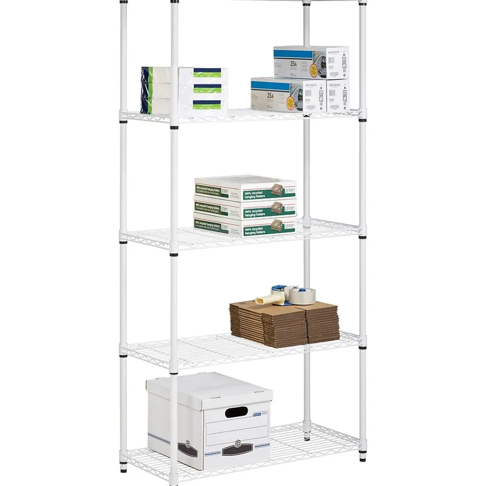 Shelving*Honey-Can-Do Honey Can Do 5-Shelf Metal Unit, 36"W, White (SHF-09623)