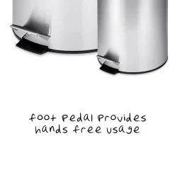Honey Can Do Stainless Steel Step Trash Cans with Lid, Silver, 7.92 & 0.8 Gallon (TRS-01886)<Honey-Can-Do Outlet