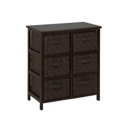 Storage Cabinets*Honey-Can-Do Honey Can Do Woven Strap 6 Drawer Chest with Wooden Frame, Espresso Black (TBL-03759)