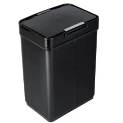 Motion Sensor Steel Indoor Trash Can with Automatic Lid, 13.2 Gallon, Black (TRS-08415)<Honey-Can-Do Clearance