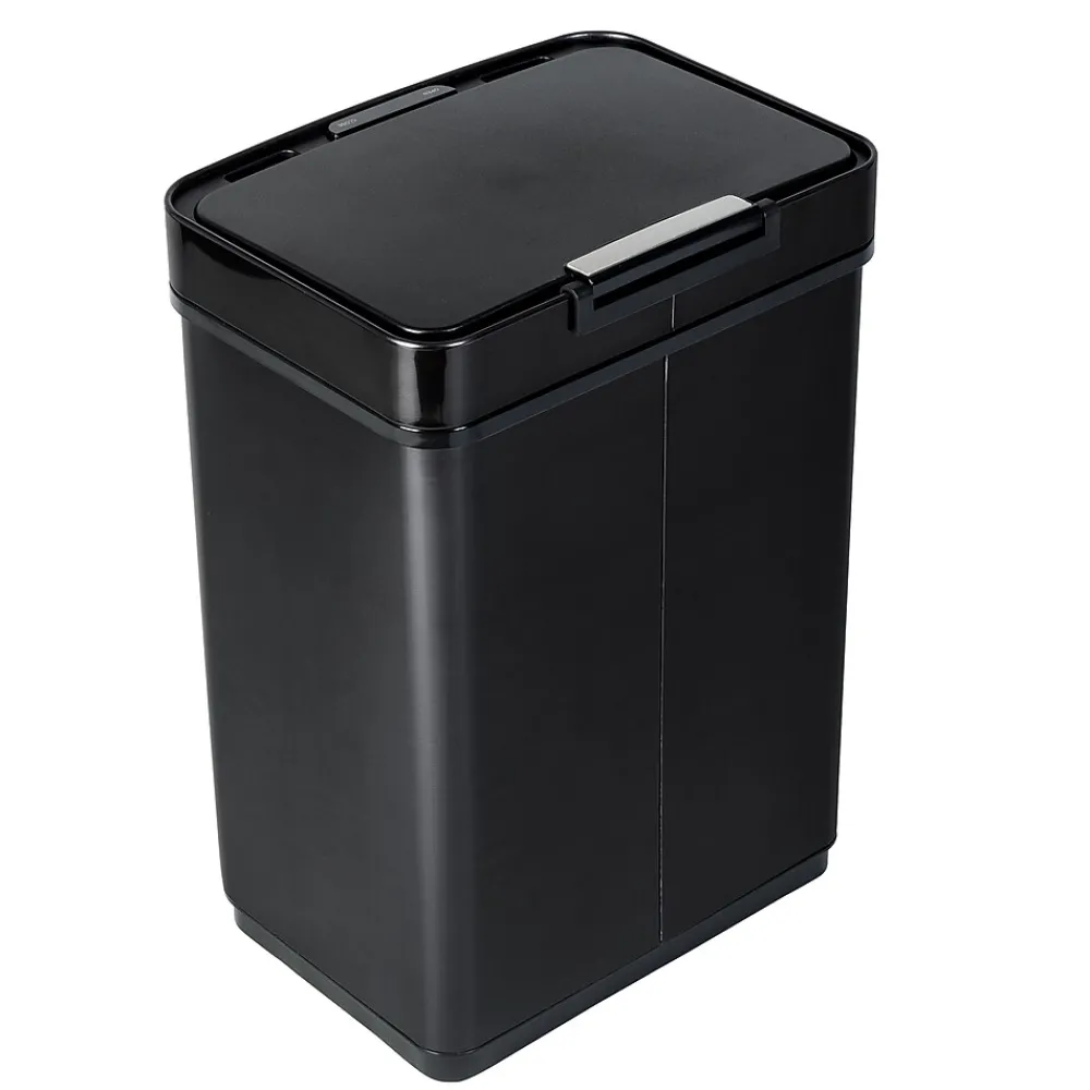 Motion Sensor Steel Indoor Trash Can with Automatic Lid, 13.2 Gallon, Black (TRS-08415)<Honey-Can-Do Clearance