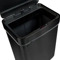 Motion Sensor Steel Indoor Trash Can with Automatic Lid, 13.2 Gallon, Black (TRS-08415)<Honey-Can-Do Clearance
