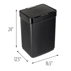 Motion Sensor Steel Indoor Trash Can with Automatic Lid, 13.2 Gallon, Black (TRS-08415)<Honey-Can-Do Clearance
