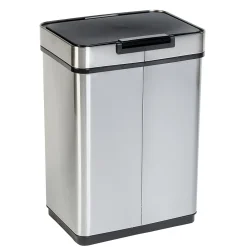 Motion Sensor Steel Indoor Trash Can with Automatic Lid, 13.2 Gallon, Silver (TRS-08414)<Honey-Can-Do Clearance