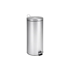 Stainless Steel Round Step Trash Can with Lid, Silver, 7.92 Gallon (TRS-02110)<Honey-Can-Do Outlet