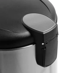 Steel Indoor Round Soft-Close Trash Can with Hinged Lid, 7.92 Gallon, Silver (TRS-08994)<Honey-Can-Do Hot