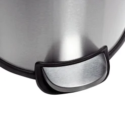 Steel Indoor Round Step Can Trash Can with Hinged Lid, 7.92 Gallon, Silver (TRS-09074)<Honey-Can-Do Best