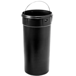 Steel Indoor Round Step Trash Can with Hinged Lid, 7.92 Gallon, Silver (TRS-09075)<Honey-Can-Do Best