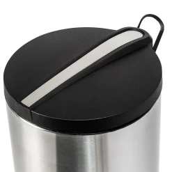 Steel Indoor Round Step Trash Can with Hinged Lid, 7.92 Gallon, Silver (TRS-09075)<Honey-Can-Do Best