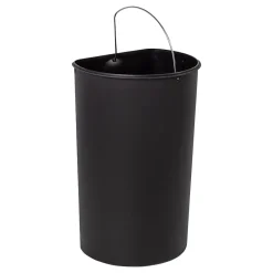 Steel Indoor Semi-Round Step Trash Can with Hinged Lid, 10.56 Gallon, Silver (TRS-09332)<Honey-Can-Do