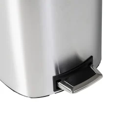 Steel Indoor Square Step Trash Can with Hinged Lid, 3.17 Gallon, Silver (TRS-09327)<Honey-Can-Do New