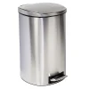Steel Indoor Square Soft-Close Step Trash Can with Hinged Lid, 13.2 Gallon, Silver (TRS-09335)<Honey-Can-Do Outlet