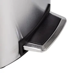 Steel Indoor Square Soft-Close Step Trash Can with Hinged Lid, 13.2 Gallon, Silver (TRS-09335)<Honey-Can-Do Outlet