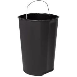 Steel Indoor Square Soft-Close Step Trash Can with Hinged Lid, 13.2 Gallon, Silver (TRS-09335)<Honey-Can-Do Outlet