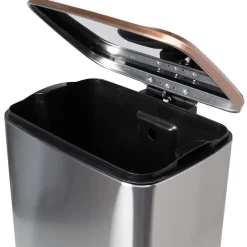 Steel Indoor Trash Can Set with Hinged Lid, 7.92 & 1.32 Gallon, Rose Gold (TRS-09325)<Honey-Can-Do Clearance