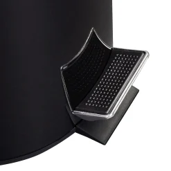 Steel Round Step Trash Can with Lid, Black, 3.17 Gallon (TRS-05170)<Honey-Can-Do