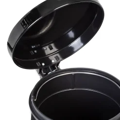 Steel Round Step Trash Can with Lid, Black, 3.17 Gallon (TRS-05170)<Honey-Can-Do
