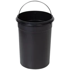 Steel Round Step Trash Can with Lid, Black, 3.17 Gallon (TRS-05170)<Honey-Can-Do