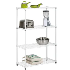 Shelving*Honey-Can-Do 4-Tier Heavy-Duty Adjustable Shelving Unit with 250-lb Weight Capacity, 14"W, White (SHF-09440)