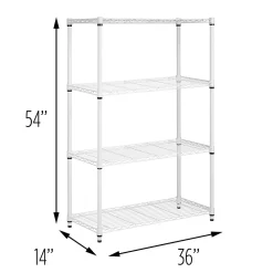 Shelving*Honey-Can-Do 4-Tier Heavy-Duty Adjustable Shelving Unit with 250-lb Weight Capacity, 14