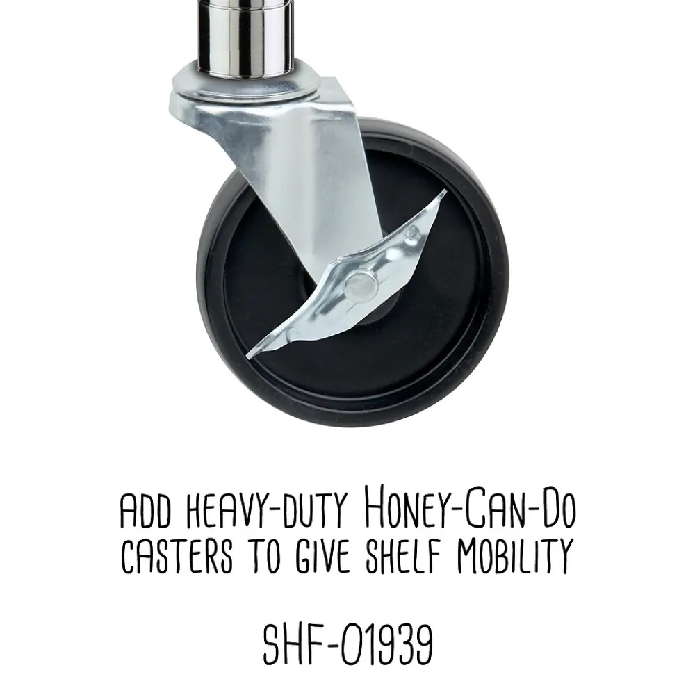 Shelving*Honey-Can-Do 5-Tier Heavy-Duty Adjustable Shelving Unit with 800-lb Shelf Capacity, 18"W, Chrome (SHF-01441)