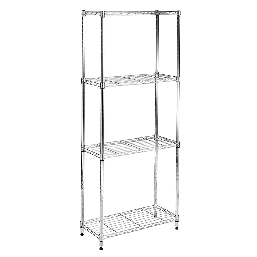 Shelving*Honey-Can-Do 4-Tier Slim Profile Shelving Unit, Chrome (SHF-10022)