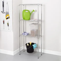 Shelving*Honey-Can-Do 4-Tier Slim Profile Shelving Unit, Chrome (SHF-10022)