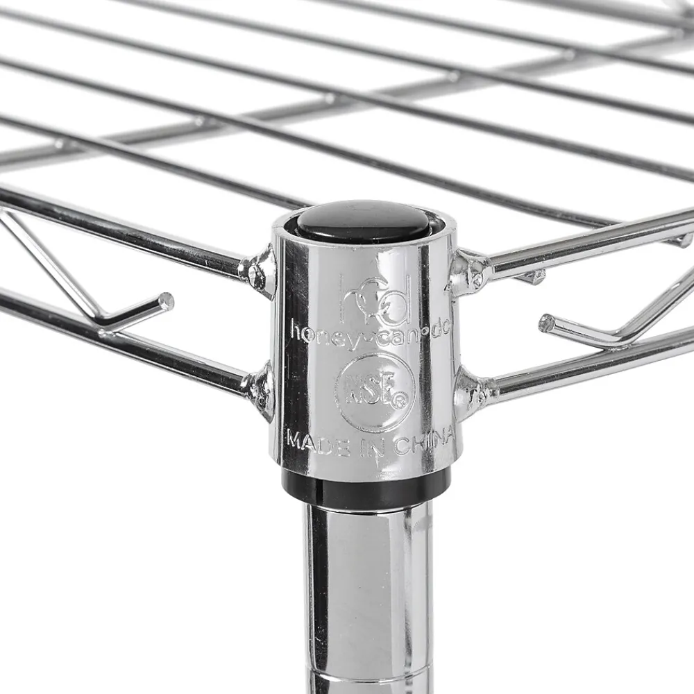 Shelving*Honey-Can-Do 4-Tier Slim Profile Wide Shelving Unit, 48" x 10" x 48", Chrome (SHF-10023)