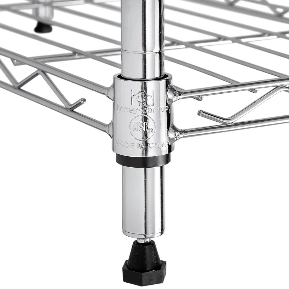 Shelving*Honey-Can-Do 4-Tier Slim Profile Wide Shelving Unit, 48" x 10" x 48", Chrome (SHF-10023)